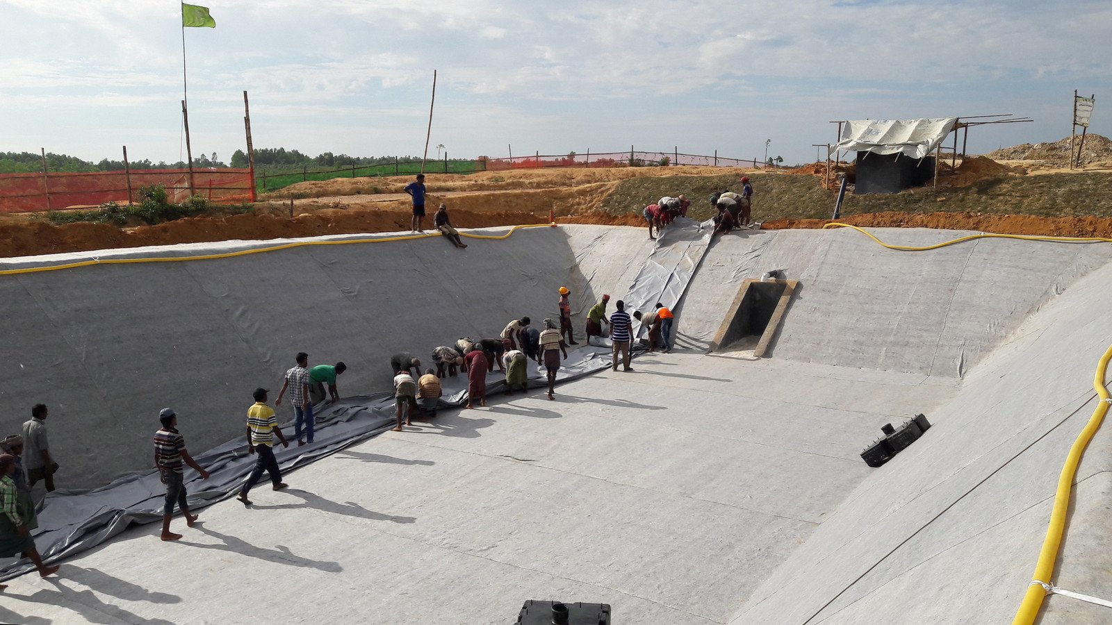 This waste treatment plant was built by Rohingya refugees and Oxfam’s engineers.