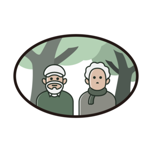 Graphic of The Elderly with faces
